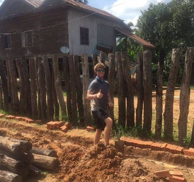 Jarred in cambodia construction volunteering Jarred in cambodia construction volunteering