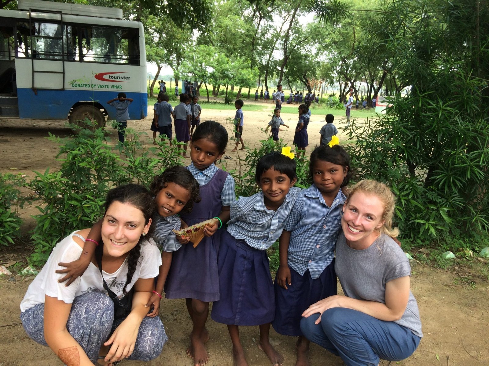 sarah and vols with kids - India