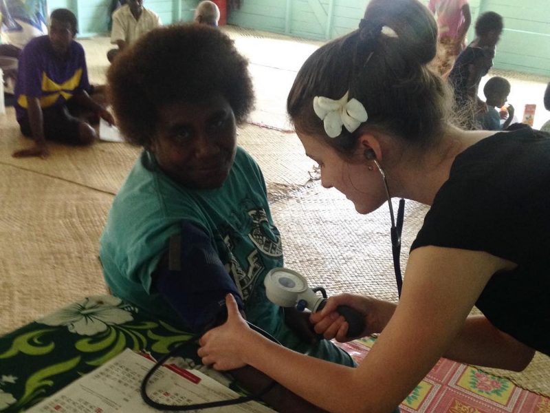 holly underhill naturopath doing health checks in fiji