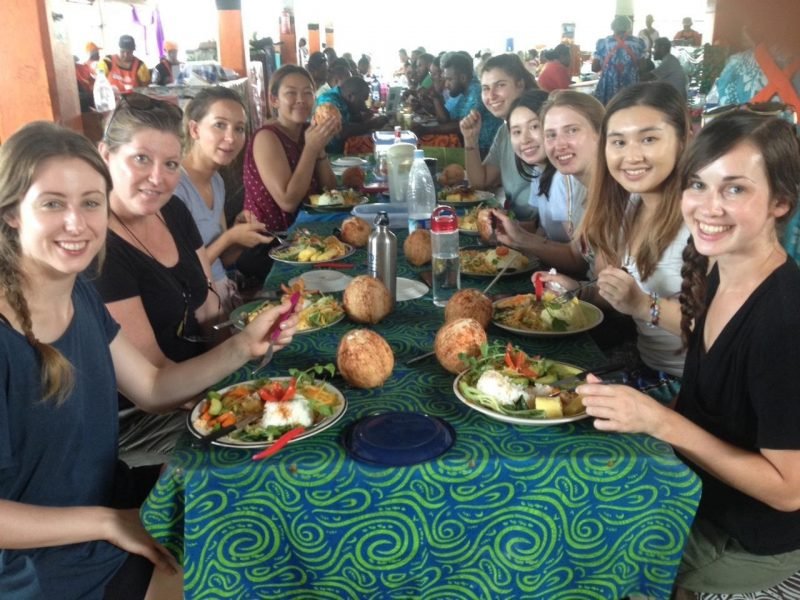 nutrition group dinner out in vanuatu 800x600 - Cyclone Disaster Relief Work Vanuatu