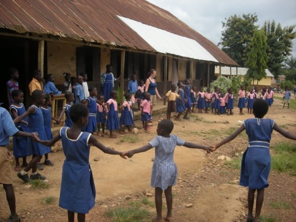 playing outside in the school playing outside in the school