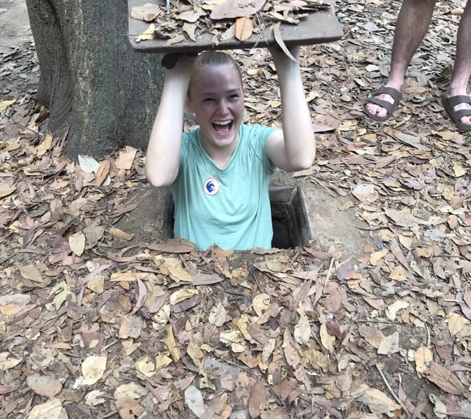 Cu Chi Tunnels - Going into a hidden tunnel (1) Cu Chi Tunnels - Going into a hidden tunnel (1)