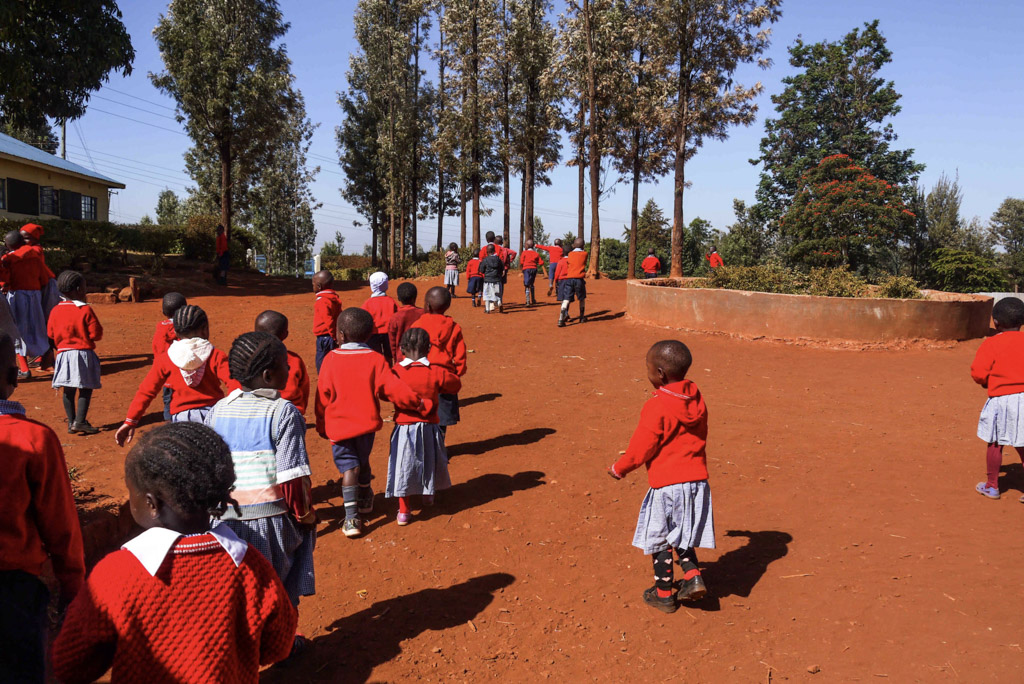 Students leaving school 2 - Kindergarten Review in Kenya