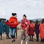 girls jumping with group of Maasai men 150x150 - Teaching in Kenya!