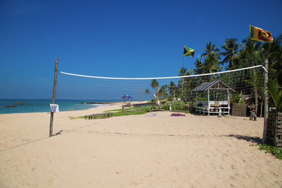 volleyball net on beach in Ambalangoda