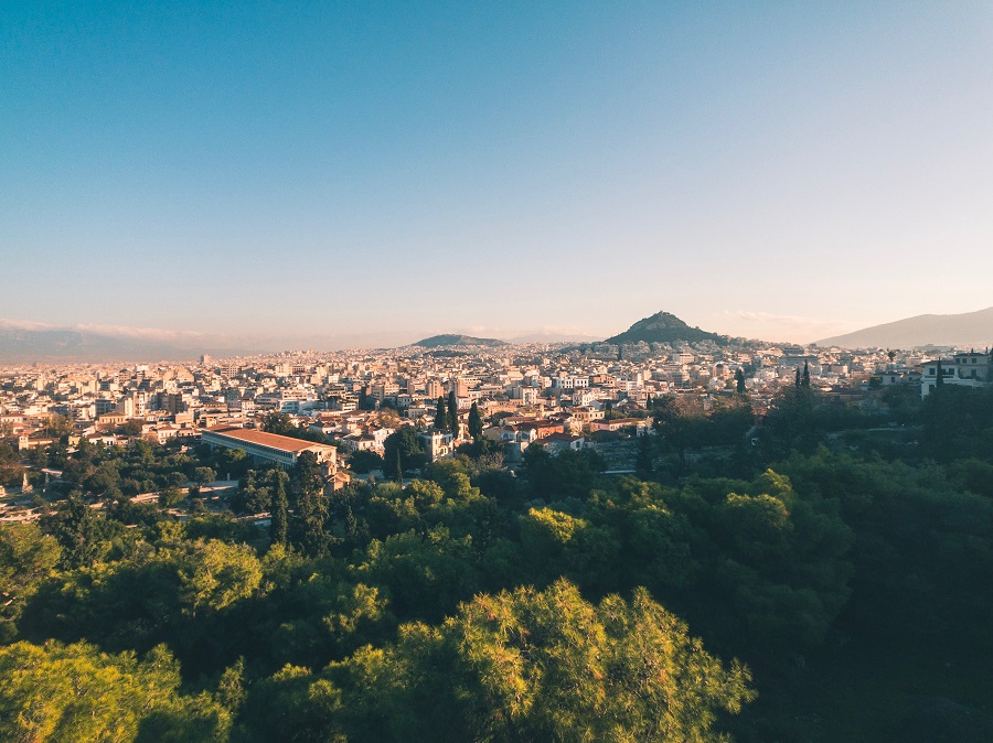 Athens view from above - Refugee Humanitarian Work Greece