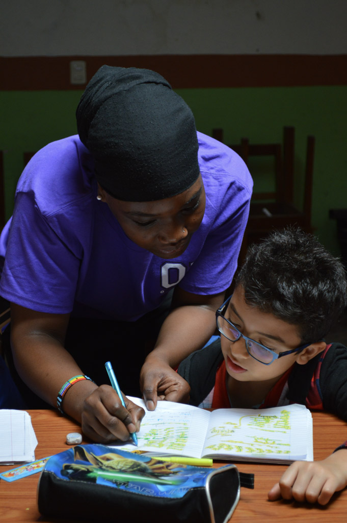 Helping with students work - English Teaching Costa Rica