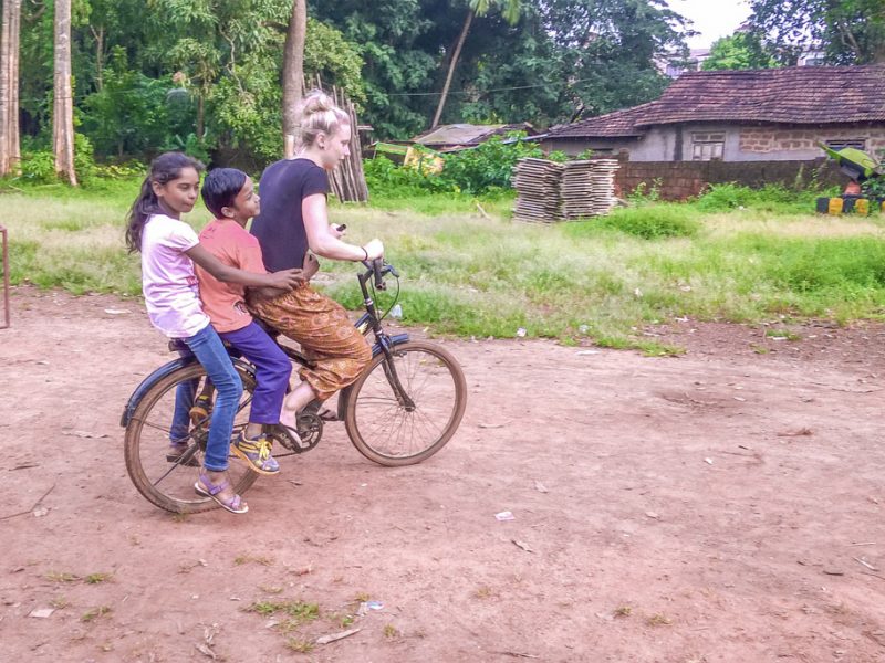 cycling with children on the back