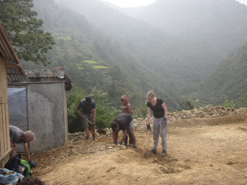 Construction in Nepal mountains