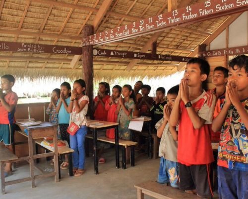 Children reciting daily prayer cambodia school Children reciting daily prayer cambodia school