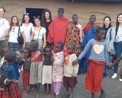 Group photo with maasai people Group photo with maasai people