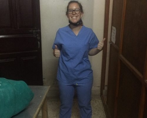 Jacinta in the scrubs in nepal hospital Jacinta in the scrubs in nepal hospital