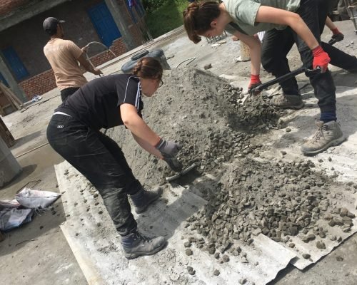 Jessie and Michael helping to rebuild a school in nepal Jessie and Michael helping to rebuild a school in nepal