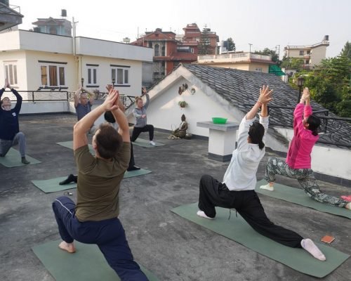 doing yoga in the orientation week nepal doing yoga in the orientation week nepal